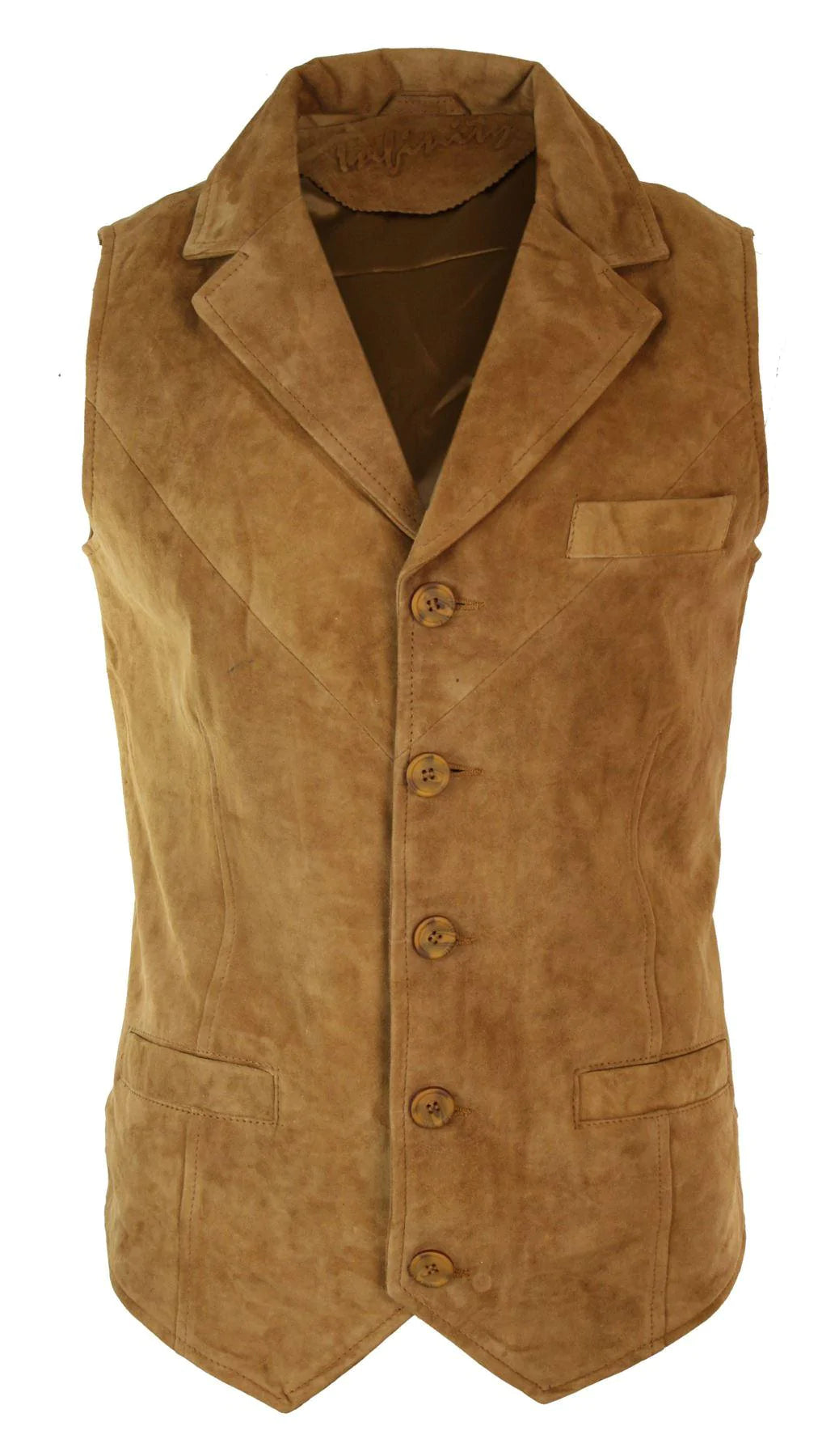 Muški pravi antilop kožni, smeđi, elegantni, ležerni, prsluk, vintage, retro