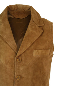 Muški pravi antilop kožni, smeđi, elegantni, ležerni, prsluk, vintage, retro