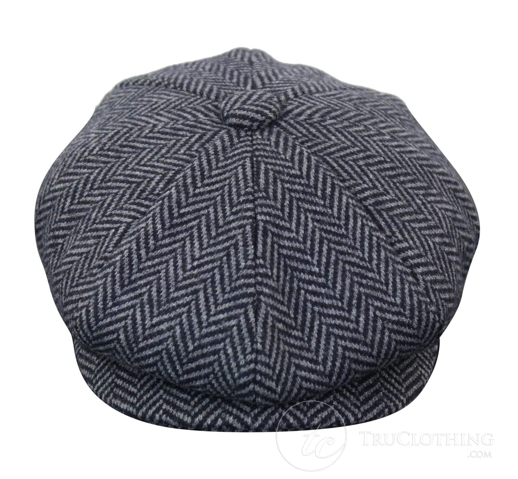 Dječji šešir Peaky Blinders Newsboy Tweed s 8 panela i uzorkom riblje kosti