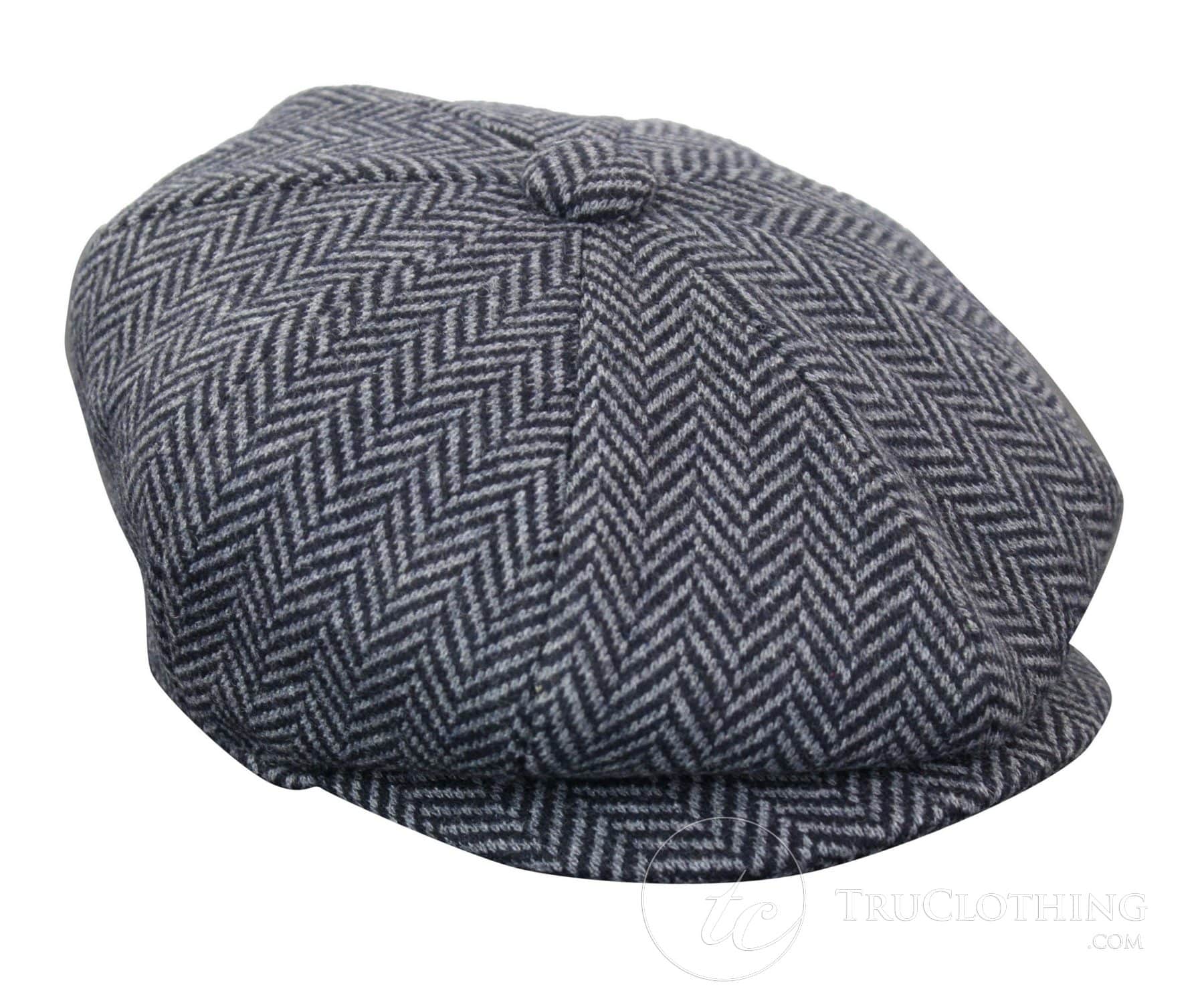 Dječji šešir Peaky Blinders Newsboy Tweed s 8 panela i uzorkom riblje kosti