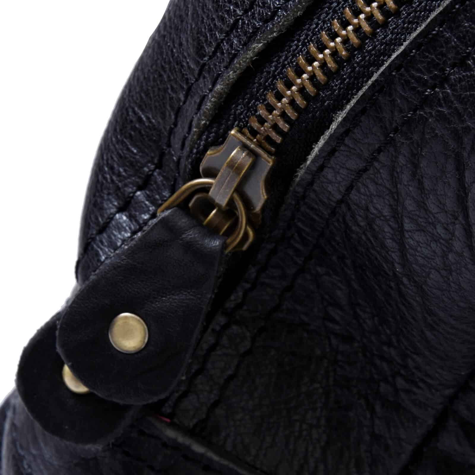 Putna torba od prave kože za noć - crna