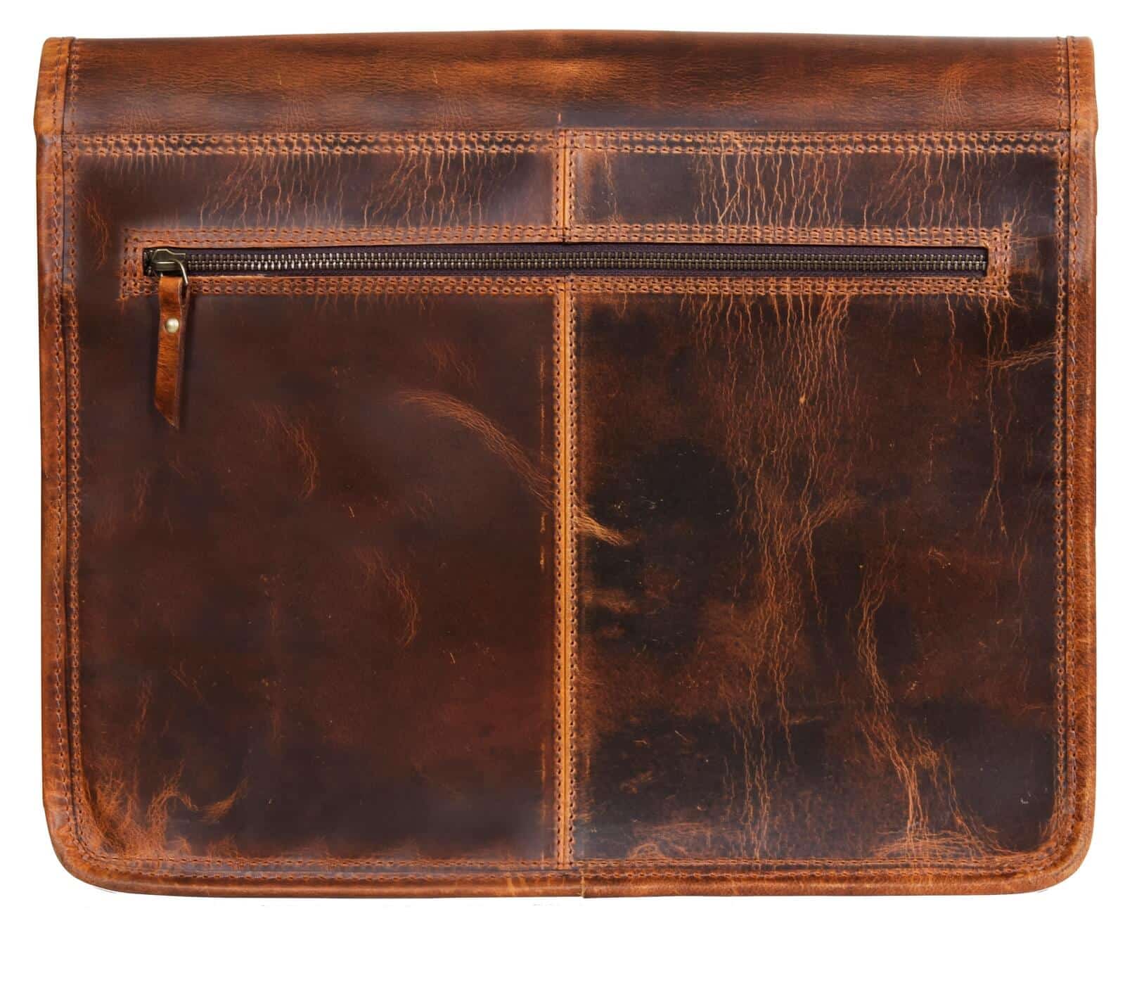 Torba za laptop od prave kože - do 15" - smeđa