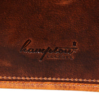 Torba za laptop od prave kože - do 15" - smeđa