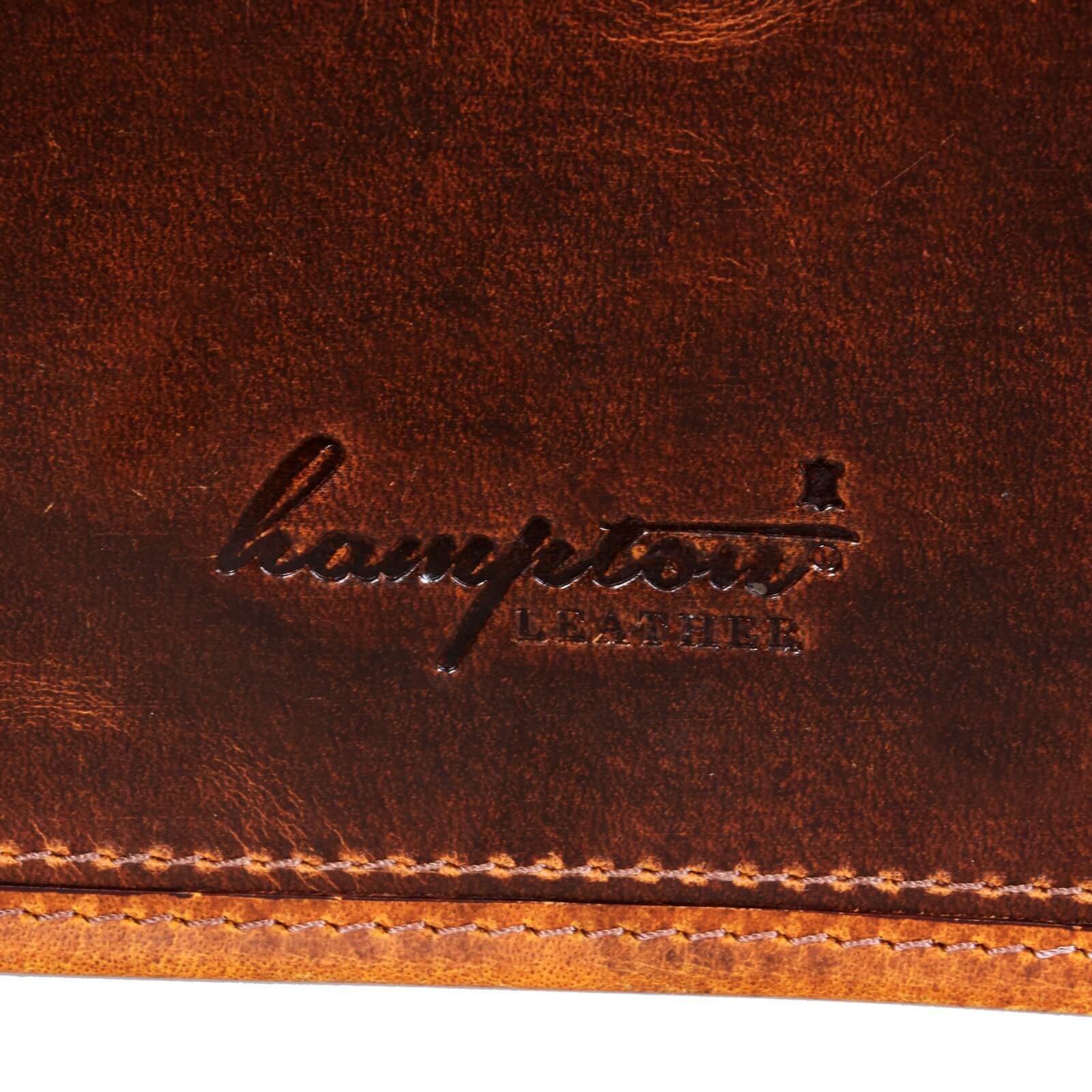 Torba za laptop od prave kože - do 15" - smeđa