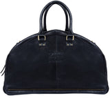 Muška ručno izrađena putna torba od prave kože - crna