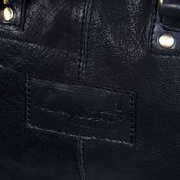 Muška ručno izrađena putna torba od prave kože - crna