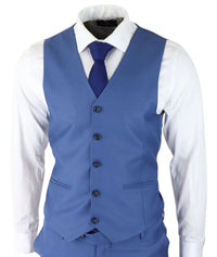Muško klasično svijetloplavo odijelo od 3 dijela, uski kroj, vintage retro, elegantno, svečano, vjenčano