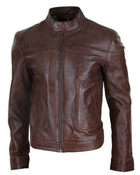 Lear Leather Classic muška bajkerska jakna - smeđa