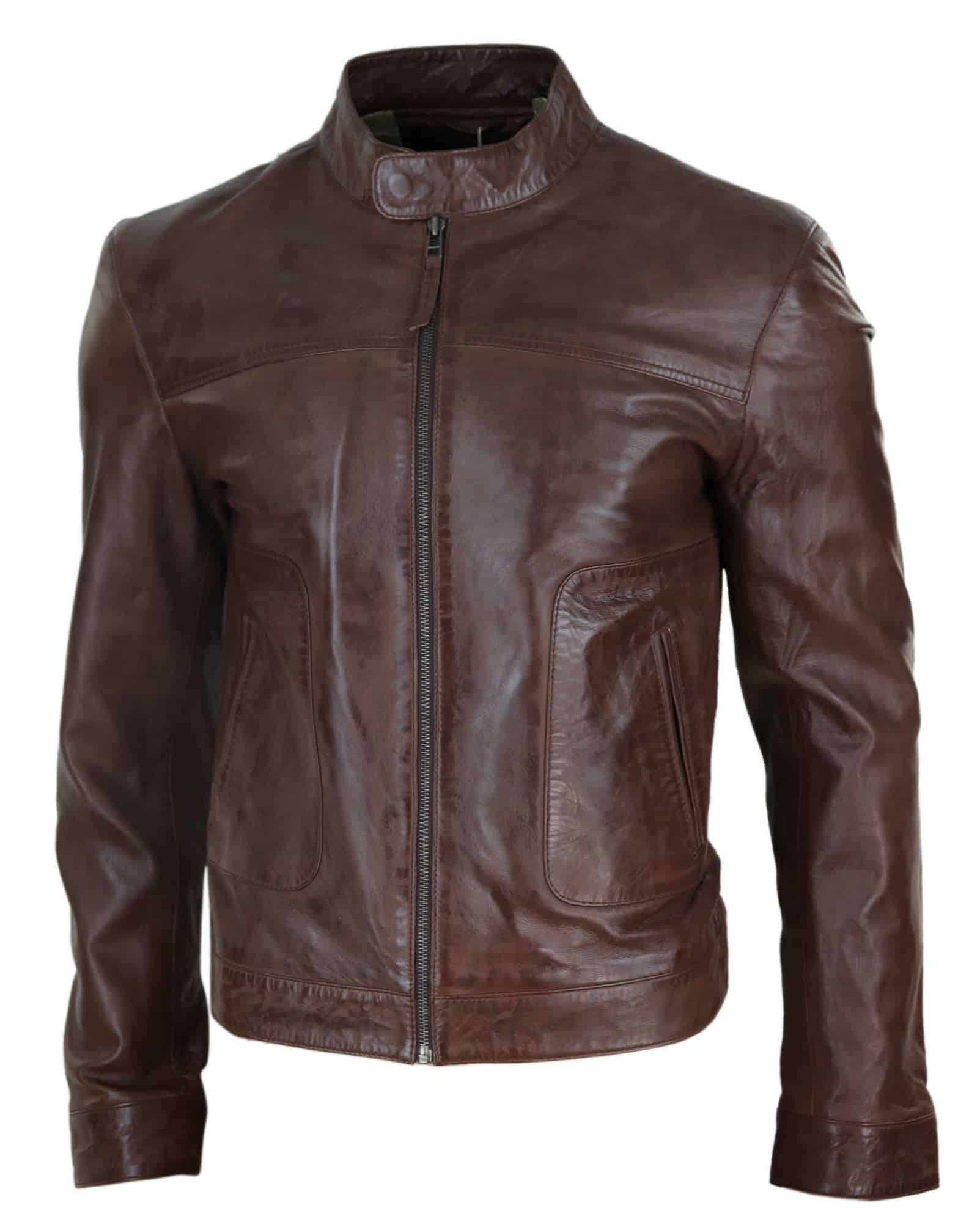 Lear Leather Classic muška bajkerska jakna - smeđa