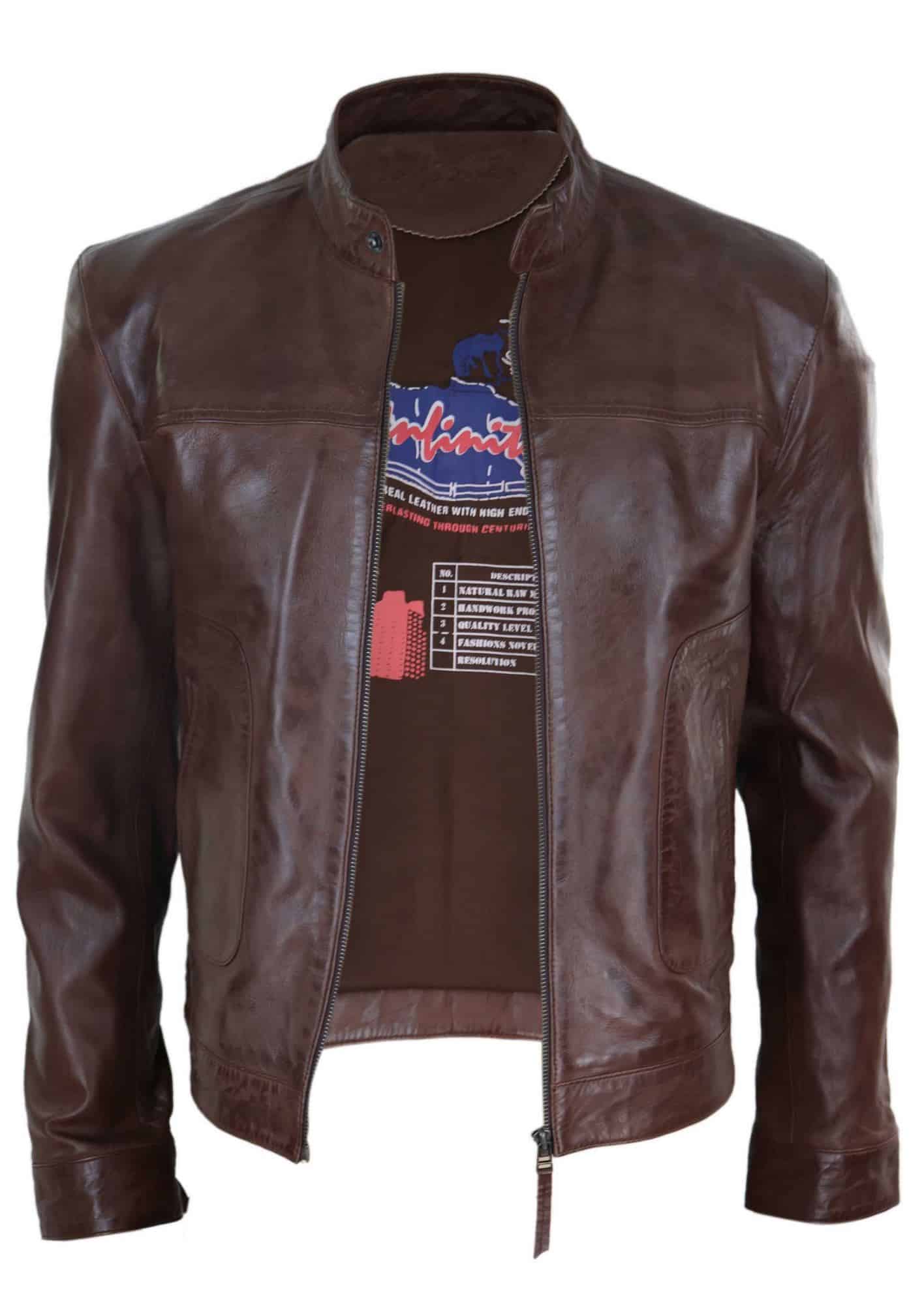 Lear Leather Classic muška bajkerska jakna - smeđa