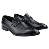 Muške mokasine crne boje, kožne podstavljene, elegantne formalne cipele bez rukava