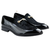 Muške mokasine, kožne, crne, podstavljene, baršunaste, elegantne, formalne cipele