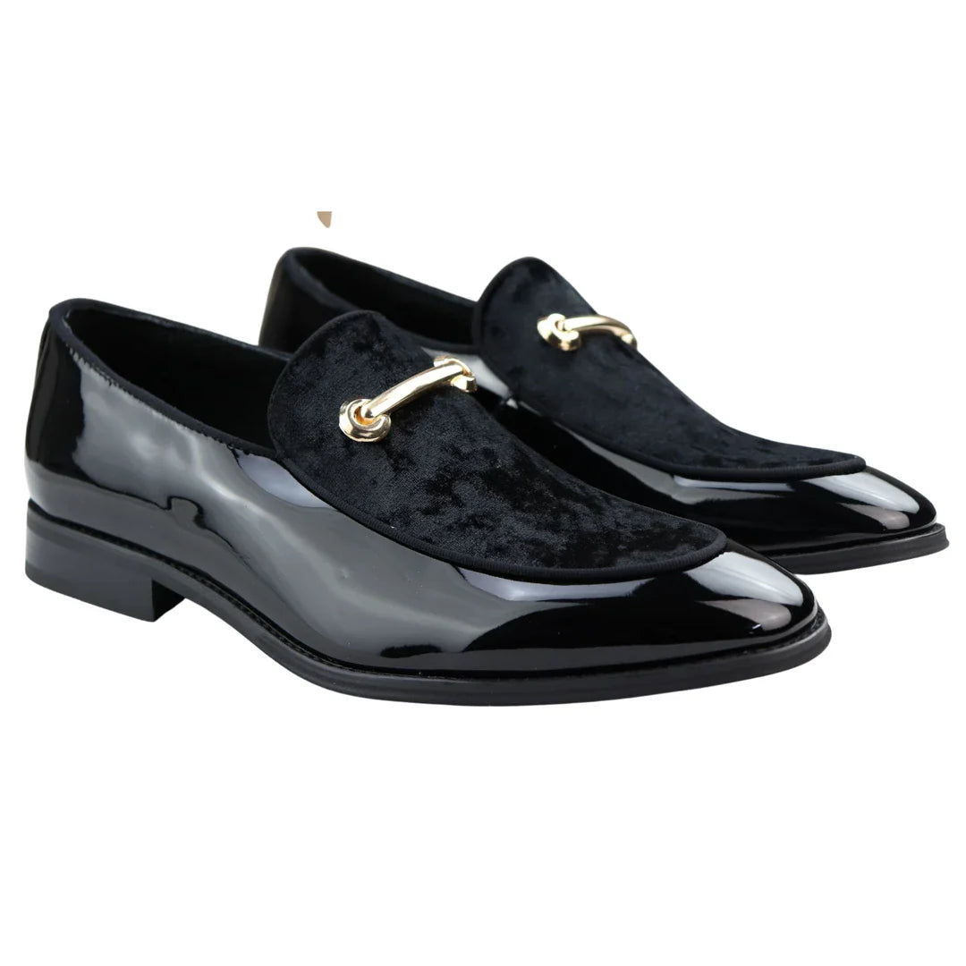 Muške mokasine, kožne, crne, podstavljene, baršunaste, elegantne, formalne cipele