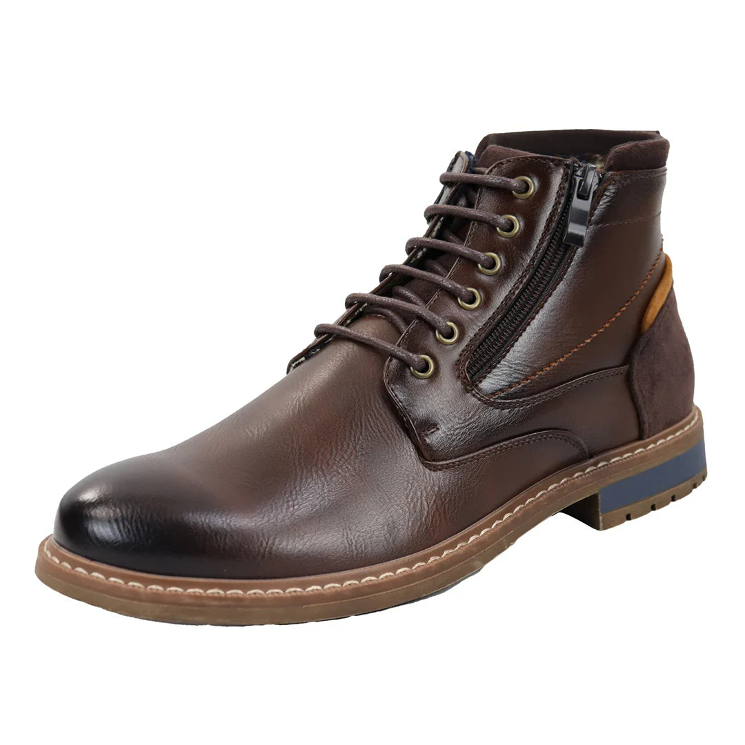 Muške smeđe gležnjače s vezicama