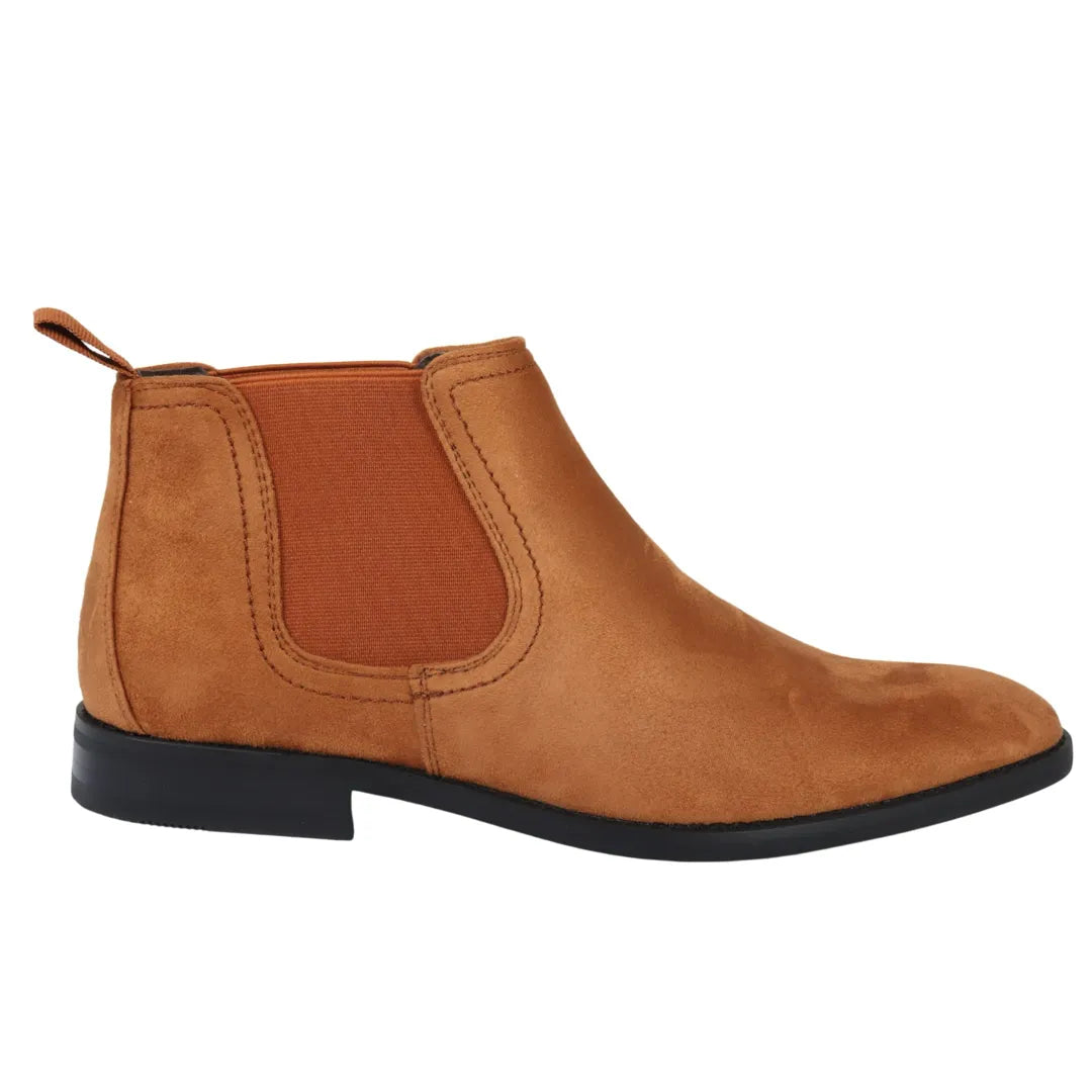 Muške slip-on čizme Chelsea od brušene kože, smeđe boje
