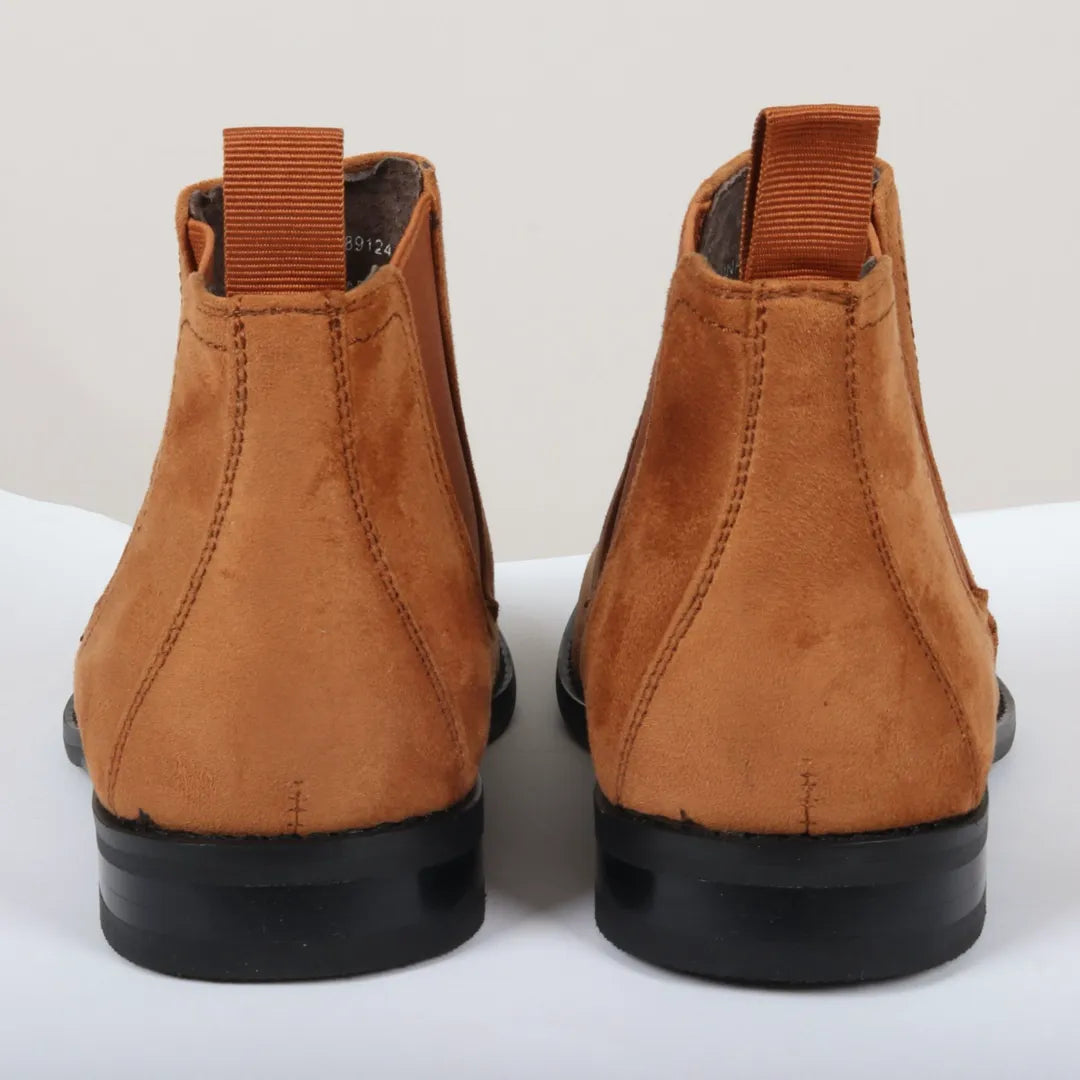 Muške slip-on čizme Chelsea od brušene kože, smeđe boje
