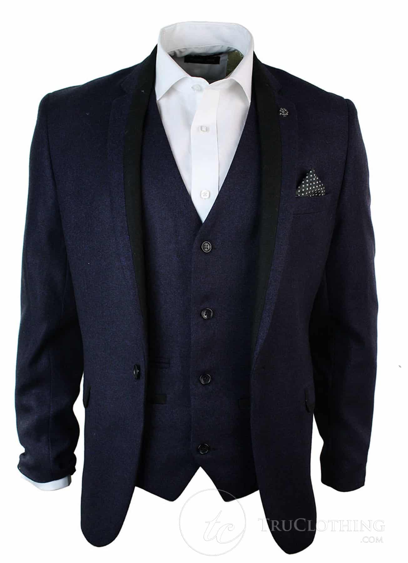 Muški ljubičasti tvidni sako s uzorkom riblje kosti, vintage uski kroj, crni obrub, elegantno-ležerni - ljubičasti