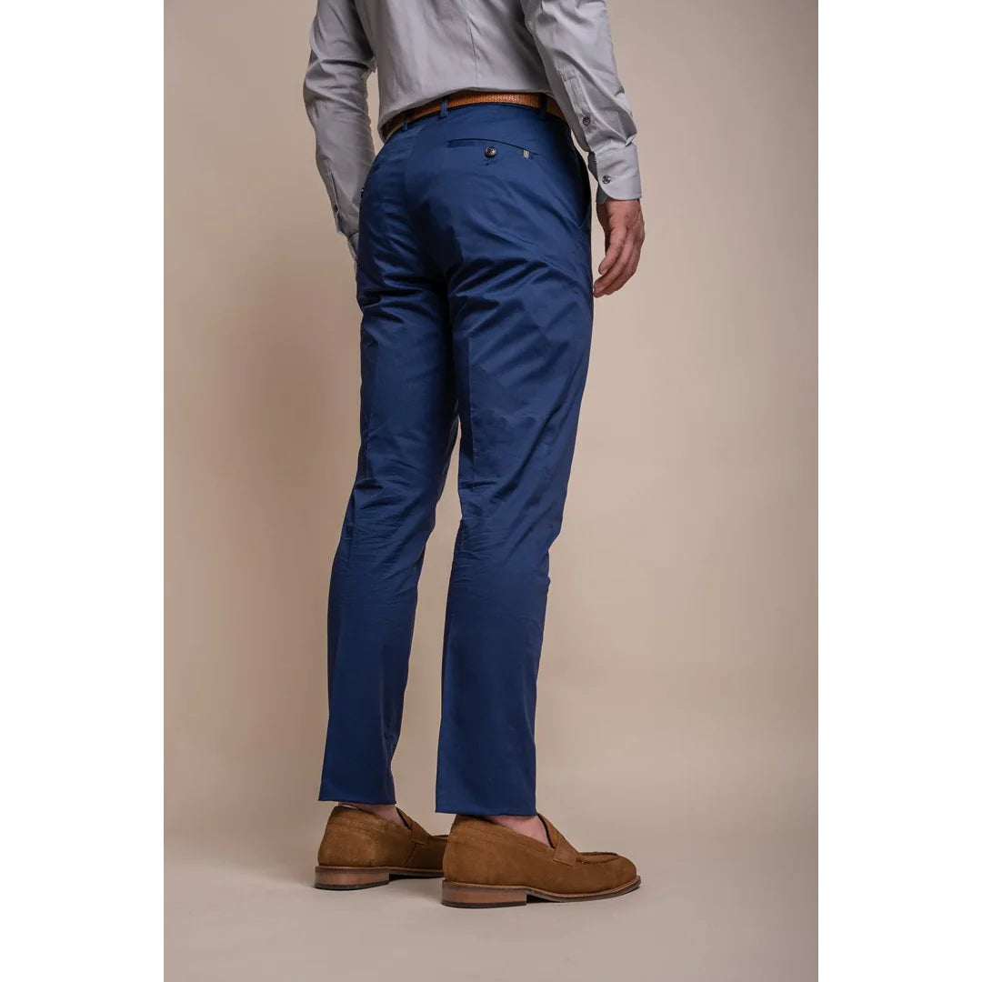 Mario - Muške ljetne plave elegantne hlače