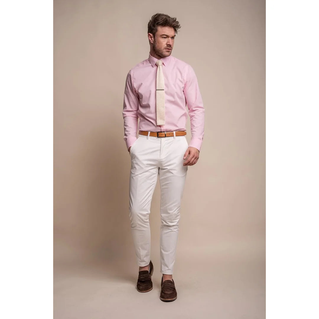 Mario - Muške elegantne ljetne krem hlače