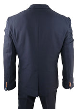 Muško trodijelno tamnoplavo odijelo Birdseye Slim Fit Marc Darcy Max Classic 1920s Vintage