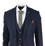 Muško trodijelno tamnoplavo odijelo Birdseye Slim Fit Marc Darcy Max Classic 1920s Vintage