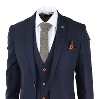 Muško trodijelno tamnoplavo odijelo Birdseye Slim Fit Marc Darcy Max Classic 1920s Vintage