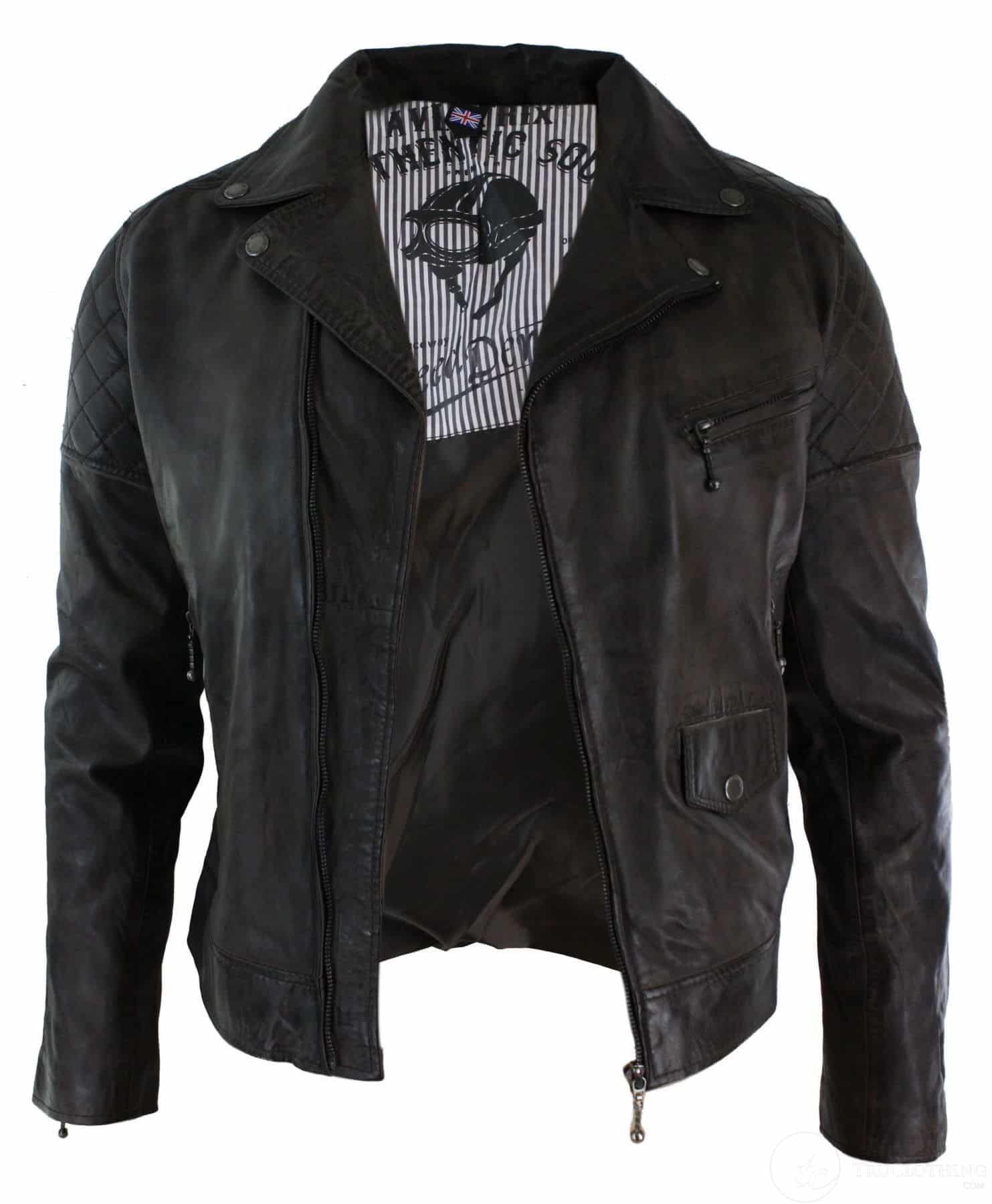 Muška bajkerska jakna od prave kože, vintage boje, isprane, smeđe, crne, bordo, plave, drvene, s patentnim zatvaračem, retro, ležerna, boje zulu smeđe