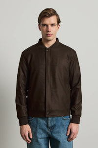 Muška smeđa minimalistička elegantna bomber jakna