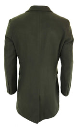 Muški klasični vuneni dugi kaput - maslinastozeleni