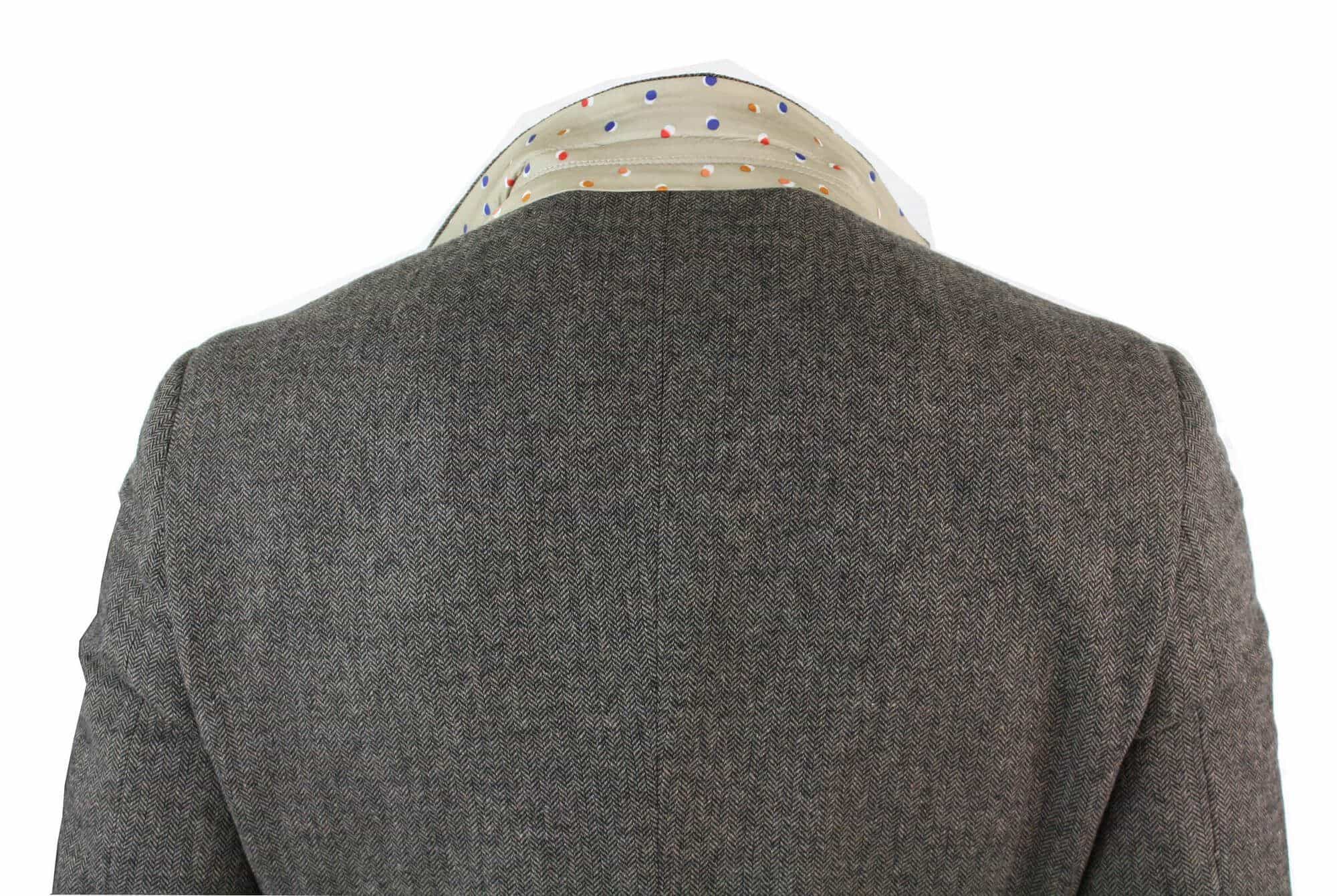 Muško odijelo od tvida s uzorkom riblje kosti, 3 dijela, smeđe, vintage, krojeno, bež