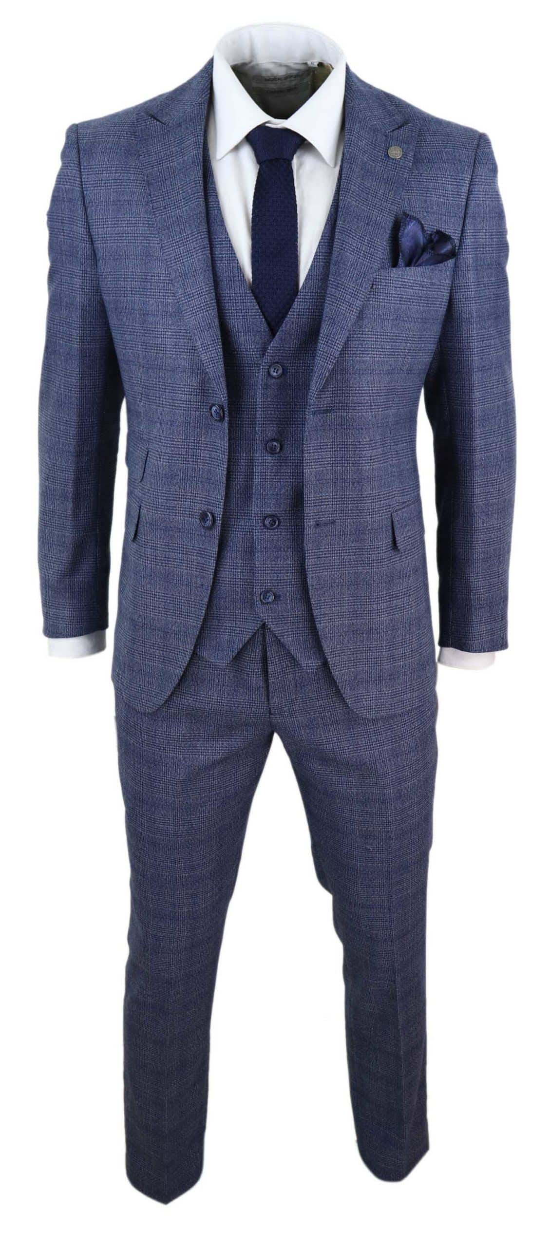 Muško odijelo od 3 dijela, klasični tvid karirani uzorci, vintage retro Peaky Blinders, krojen kroj