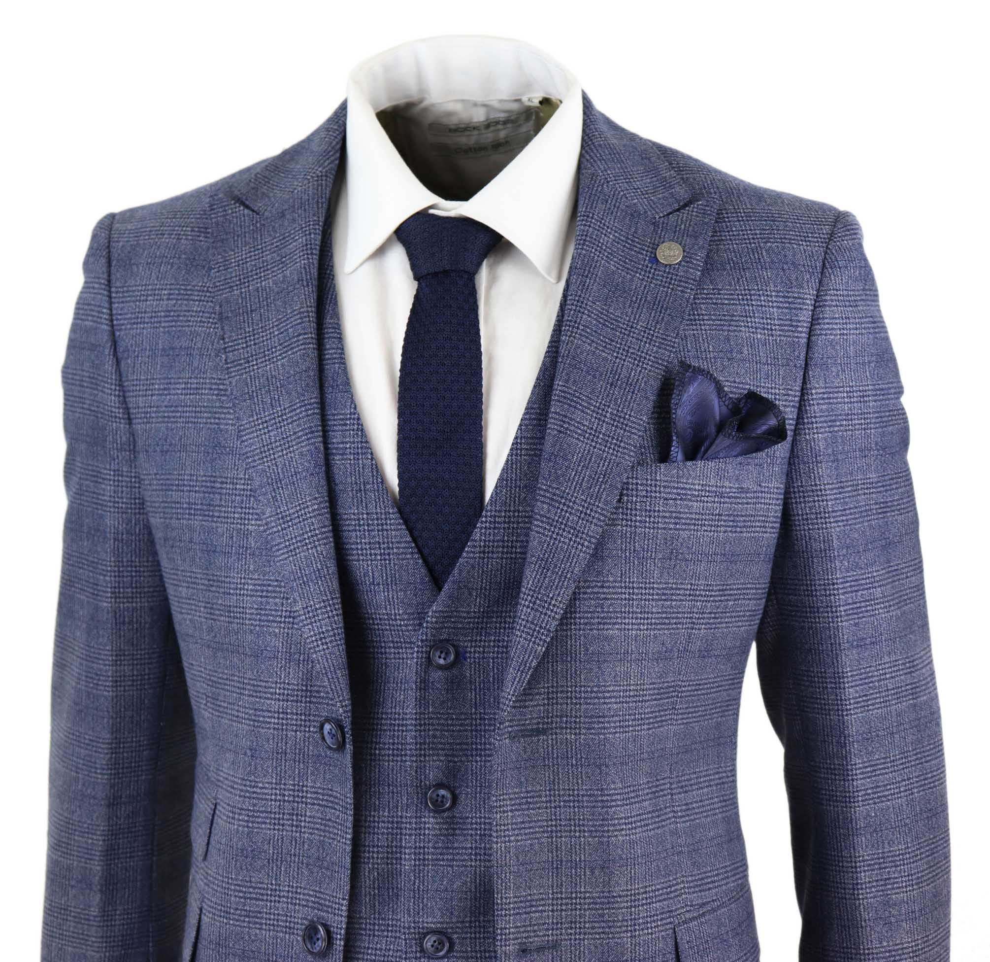 Muško odijelo od 3 dijela, klasični tvid karirani uzorci, vintage retro Peaky Blinders, krojen kroj