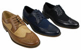 Muške brogue kožne cipele talijanskog dizajnera elegantne ležerne smeđe crne tamnoplave retro