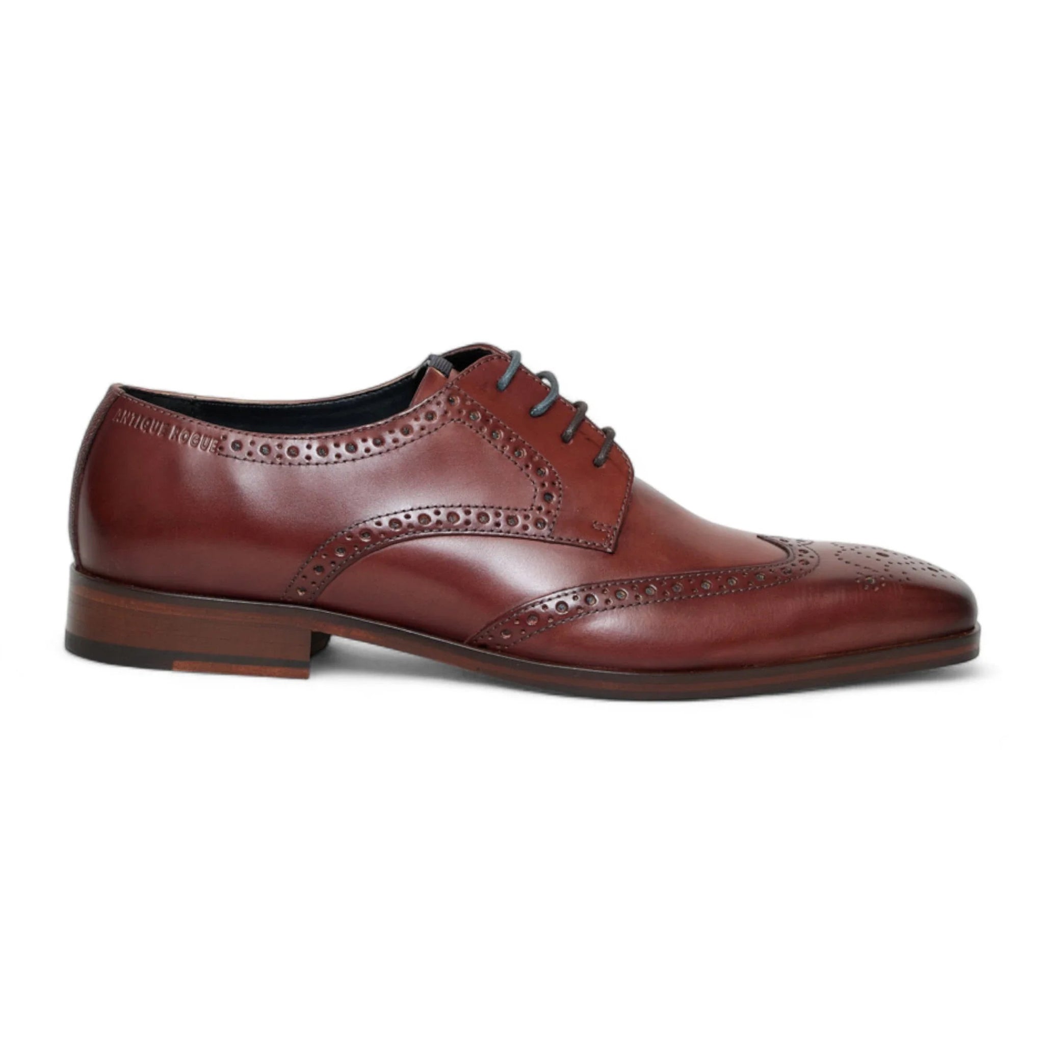 Muške bordo kožne klasične formalne brogue cipele s vezicama