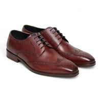 Muške bordo kožne klasične formalne brogue cipele s vezicama