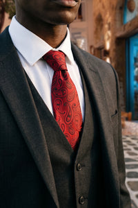 Muška bordo paisley kravata