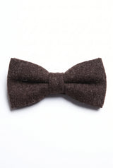 Muška tamnosmeđa leptir-mašna od tvida i mješavine vune