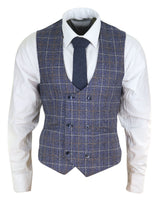 Muški prsluk s dvostrukim kopčanjem i lancem - Cavani Bonita - Plavi