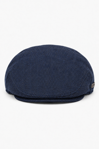 Muška ravna kapa od vune, riblja kost, mornarsko plava, tvid, klasična iz 1920-ih, unisex, Del Boy
