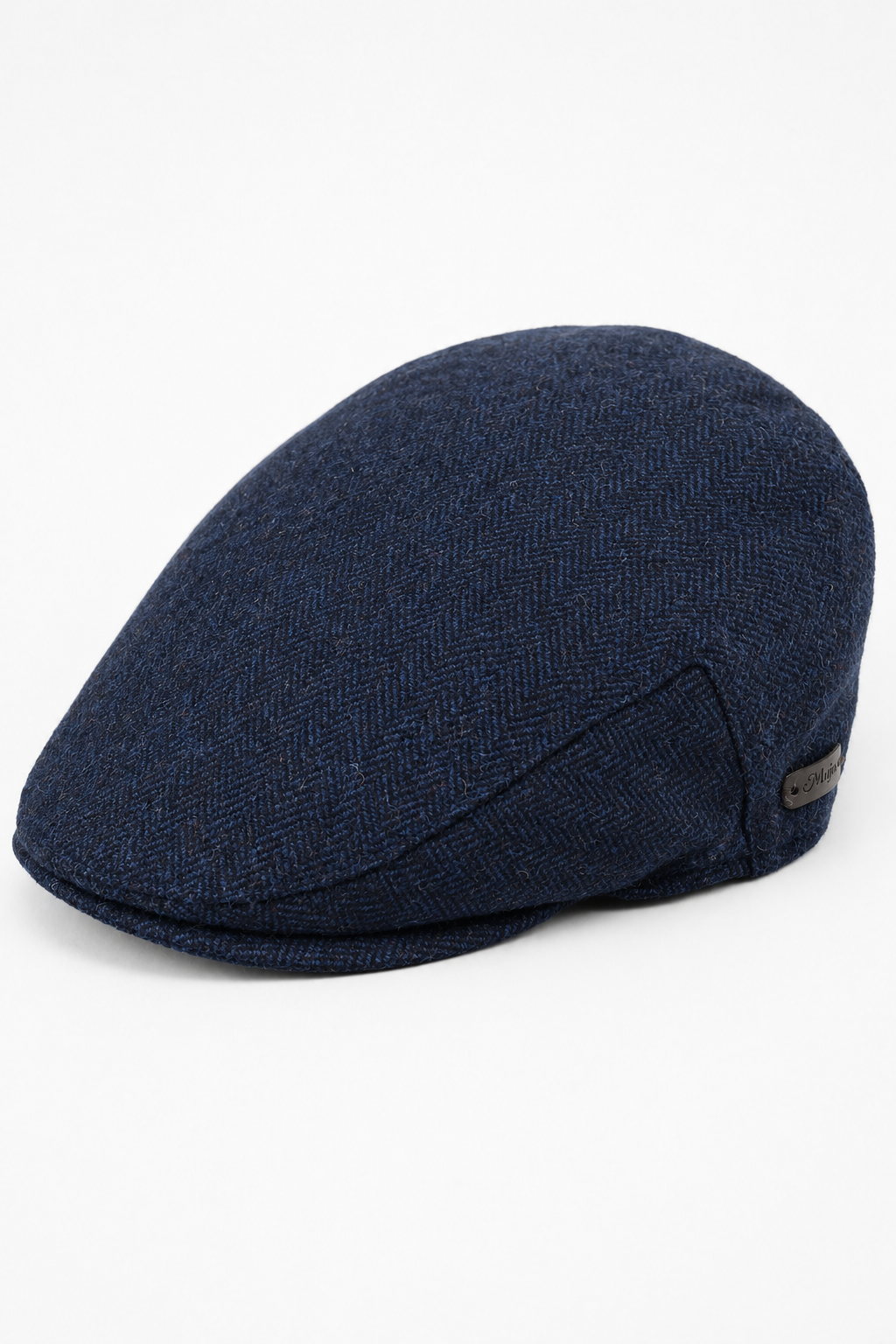 Muška ravna kapa od vune, riblja kost, mornarsko plava, tvid, klasična iz 1920-ih, unisex, Del Boy