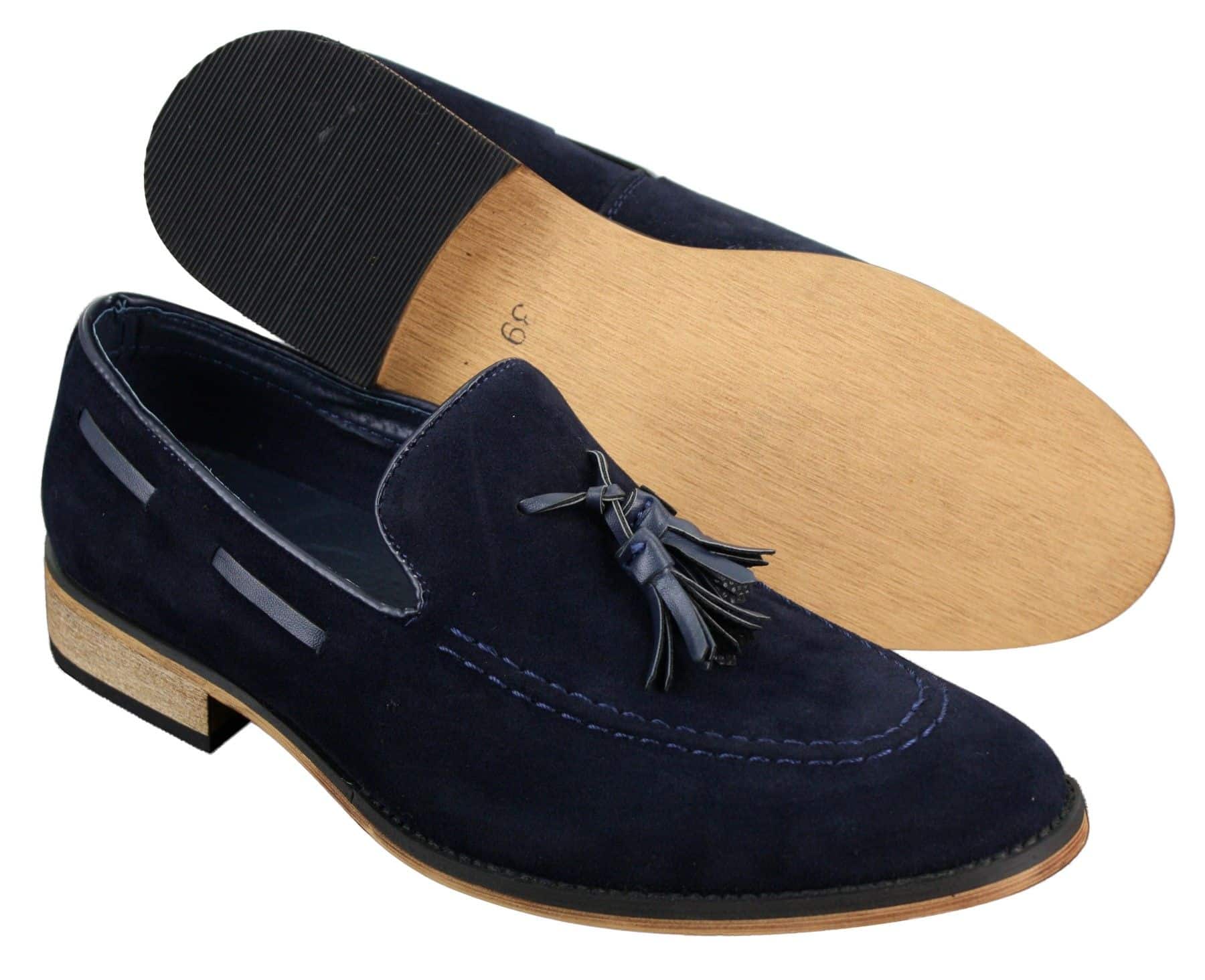 Muške talijanske slip-on cipele za vožnju, mokasine, rese, antilop, koža, plave, crne, smeđe