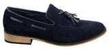 Muške talijanske slip-on cipele za vožnju, mokasine, rese, antilop, koža, plave, crne, smeđe