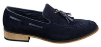Muške talijanske slip-on cipele za vožnju, mokasine, rese, antilop, koža, plave, crne, smeđe