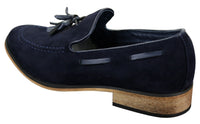 Muške talijanske slip-on cipele za vožnju, mokasine, rese, antilop, koža, plave, crne, smeđe