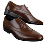 Muške kožne brogue cipele s vezicama, talijanske dizajnerske cipele, elegantne formalne, klasične, retro