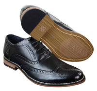 Muške elegantne retro vintage cipele s vezicama od prave kože, Gatsby Brouges