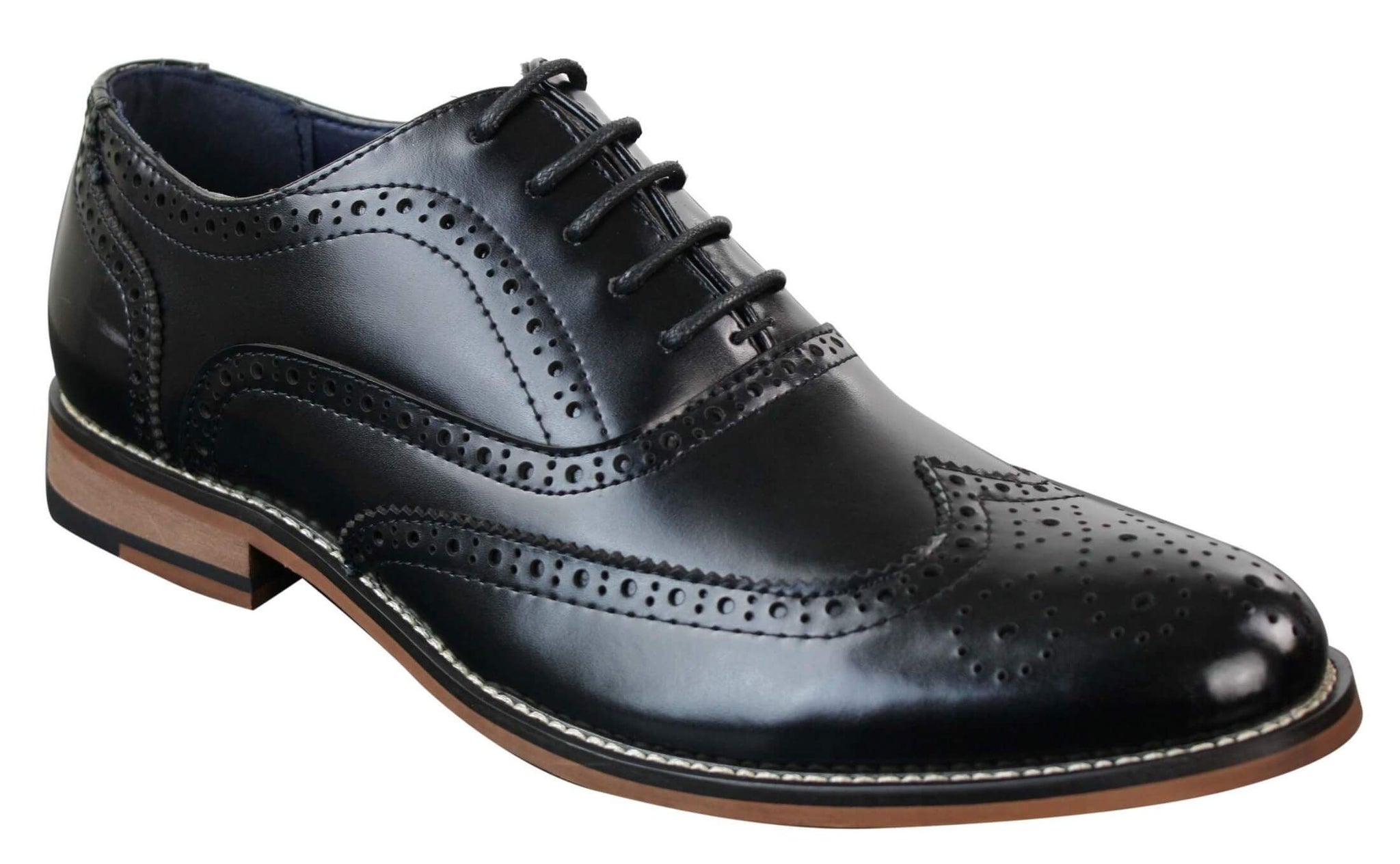 Muške elegantne retro vintage cipele s vezicama od prave kože, Gatsby Brouges
