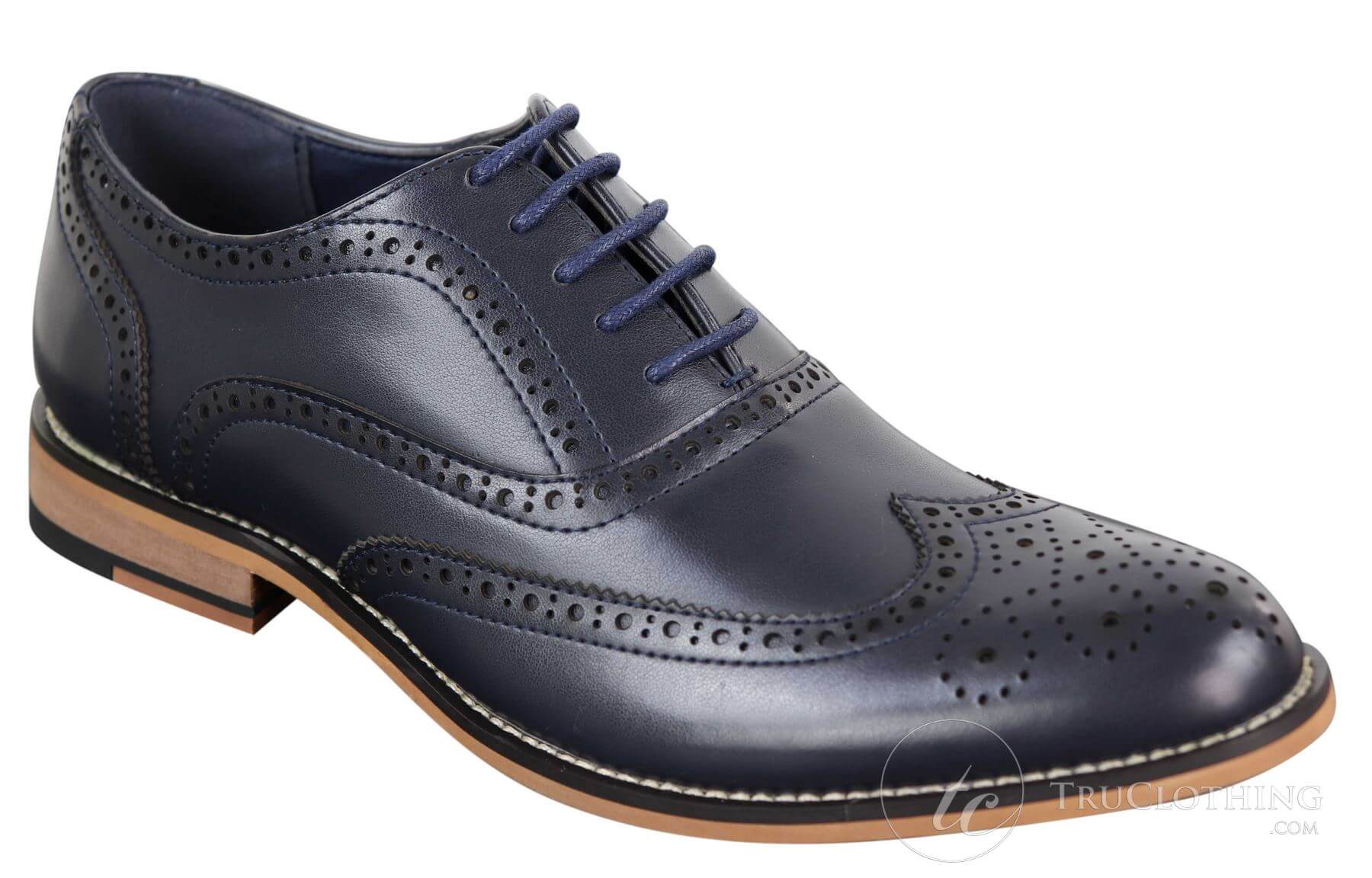 Muške elegantne retro vintage cipele s vezicama od prave kože, Gatsby Brouges