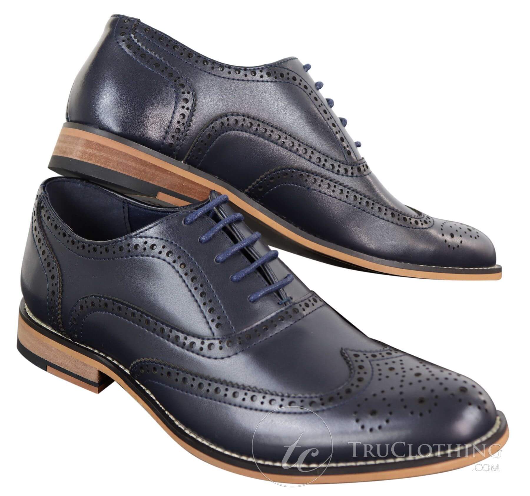 Muške elegantne retro vintage cipele s vezicama od prave kože, Gatsby Brouges