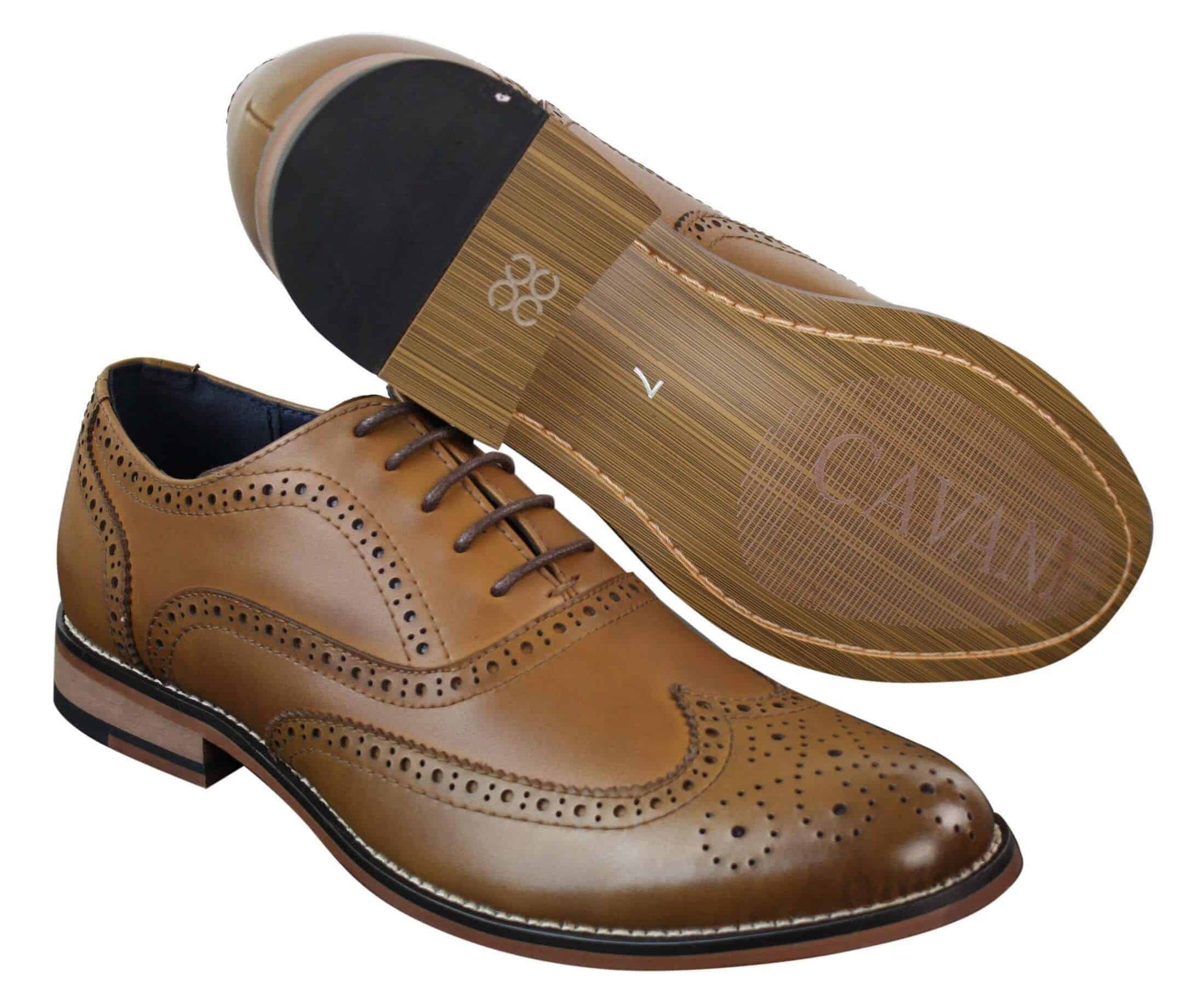 Muške elegantne retro vintage cipele s vezicama od prave kože, Gatsby Brouges